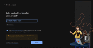 write a name for firebase project